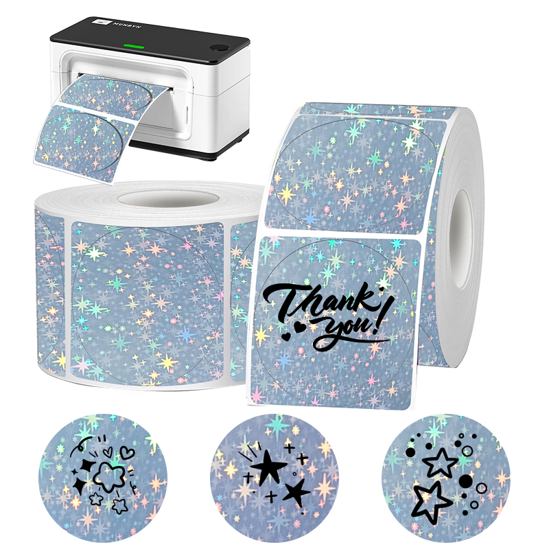 Industrial Laser Printer - Stiker Label Holografik Perak Laser Emas