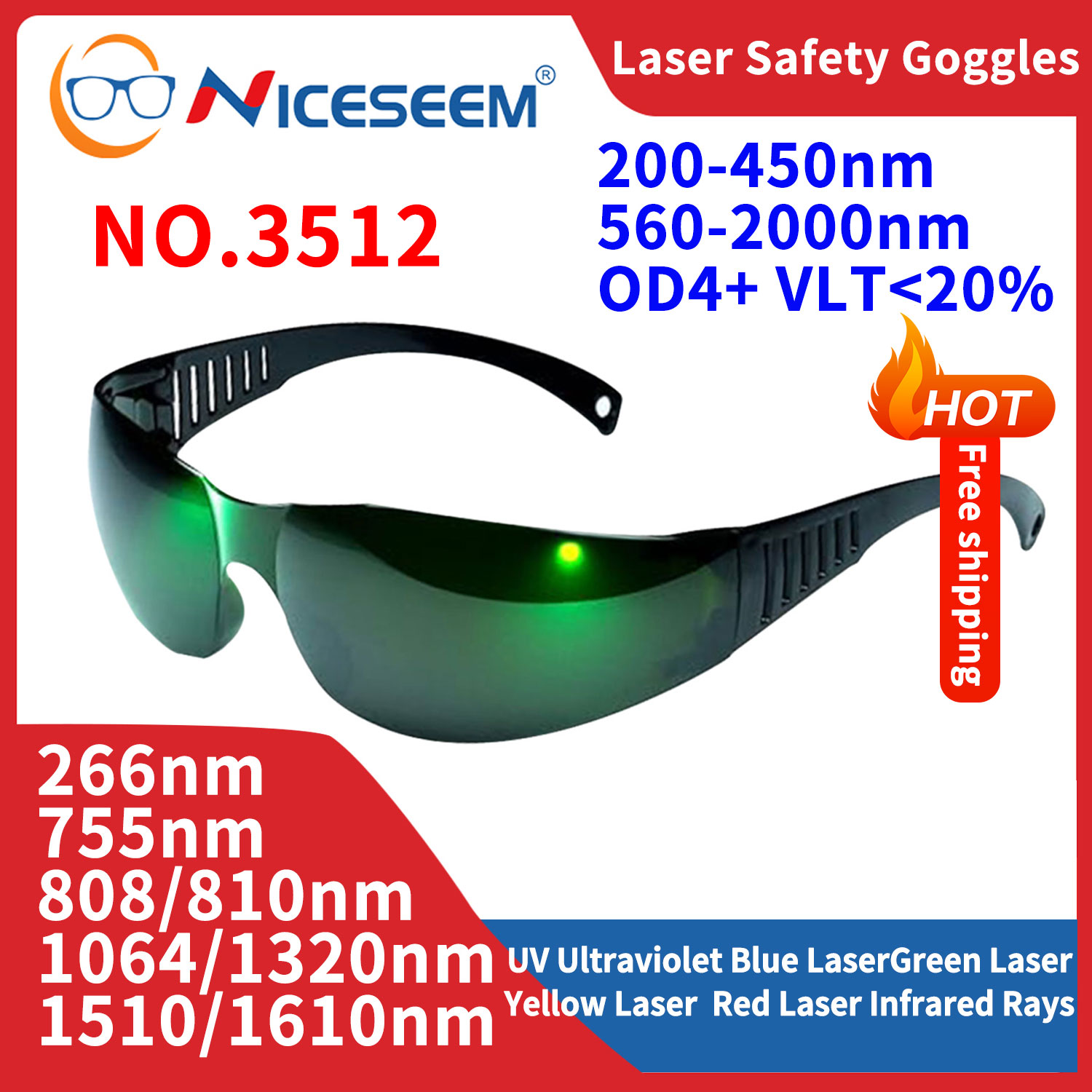 Laser Safety Goggles - Kacamata timbal radiasi kacamata pelindung Laser