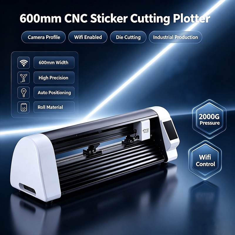 Industrial Laser Cutting Machine - Mesin Pemotong Stiker Laser CNC 600mm,