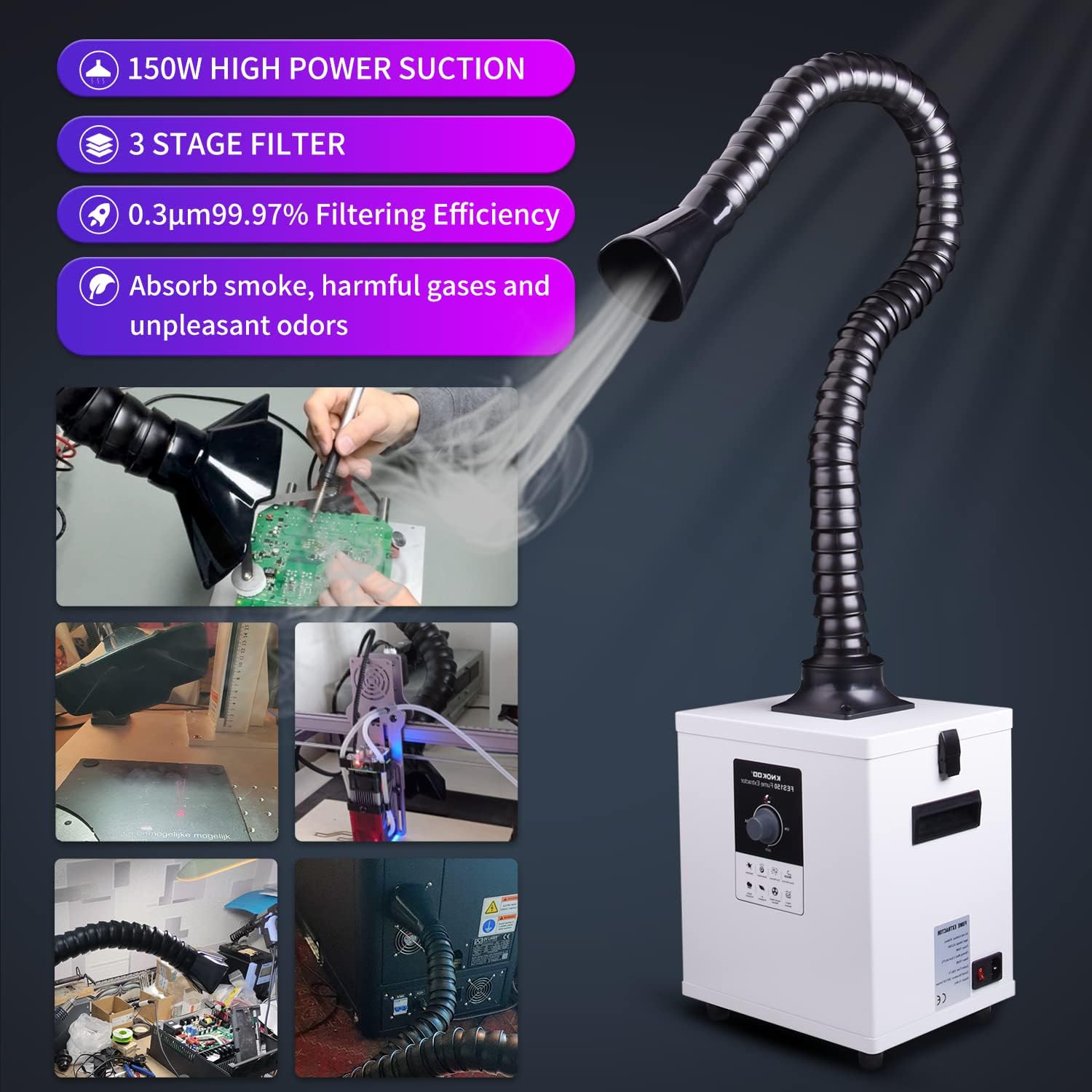 KNOKOO FES150 Penghisap Asap L - Fume Extractor Laser ulasan dan harga